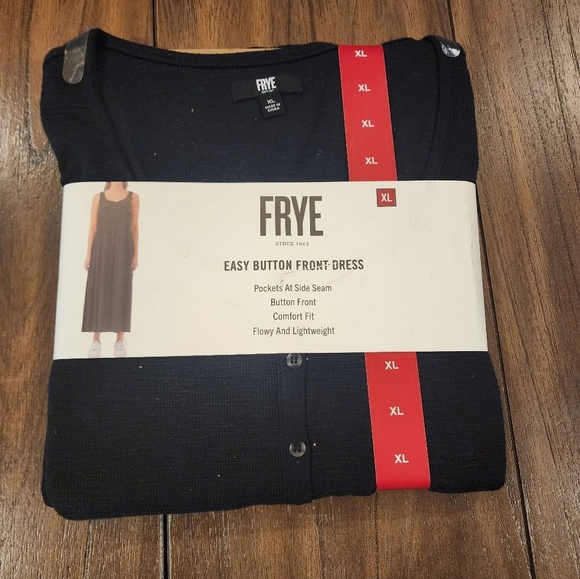 Frye Button Front Midi Maxi sleeveless casual summer Fall Dress black new xl - Picture 5 of 7